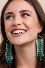 6 of 6:Emilie Arrow Fringe Triangle Earrings