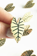 2 of 2:Alocasia Leaf Lapel Pin