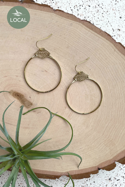Brass Shape Top Hoops