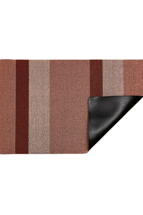 Peach Bold Stripe Shag Mat