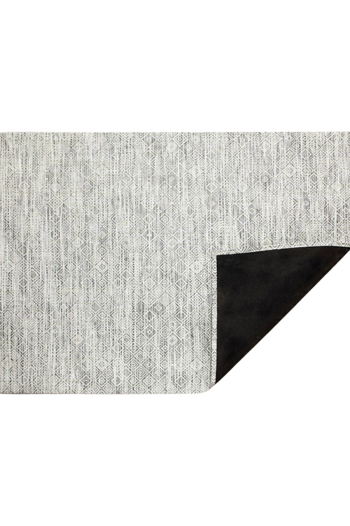 White + Black Mosaic Woven Floor Mat