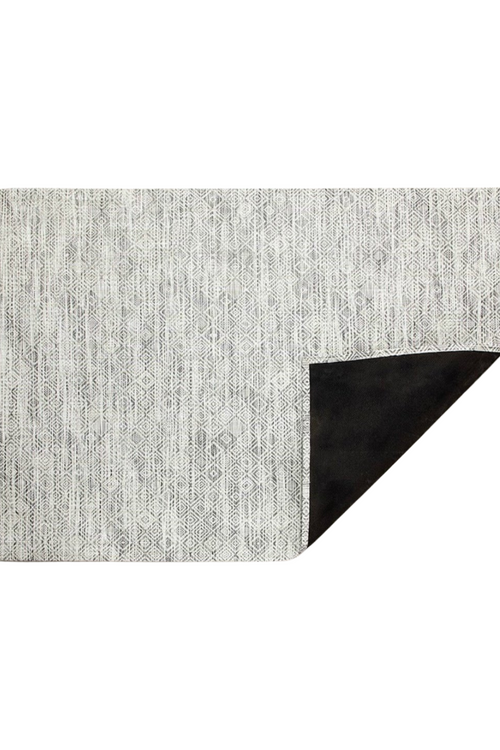 White/Black Mosaic Woven Floor Mat