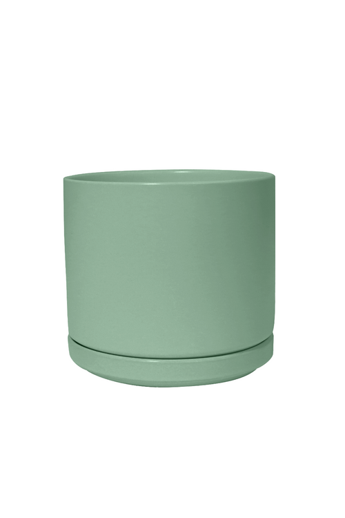 ECOVIBE Green Solid Goods Planter + Saucer