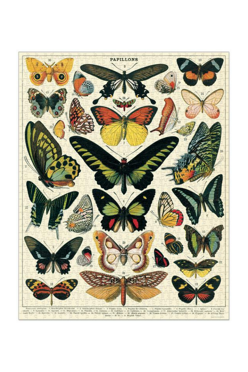 Butterflies Vintage Puzzle-Cavallini & Co.-ECOVIBE