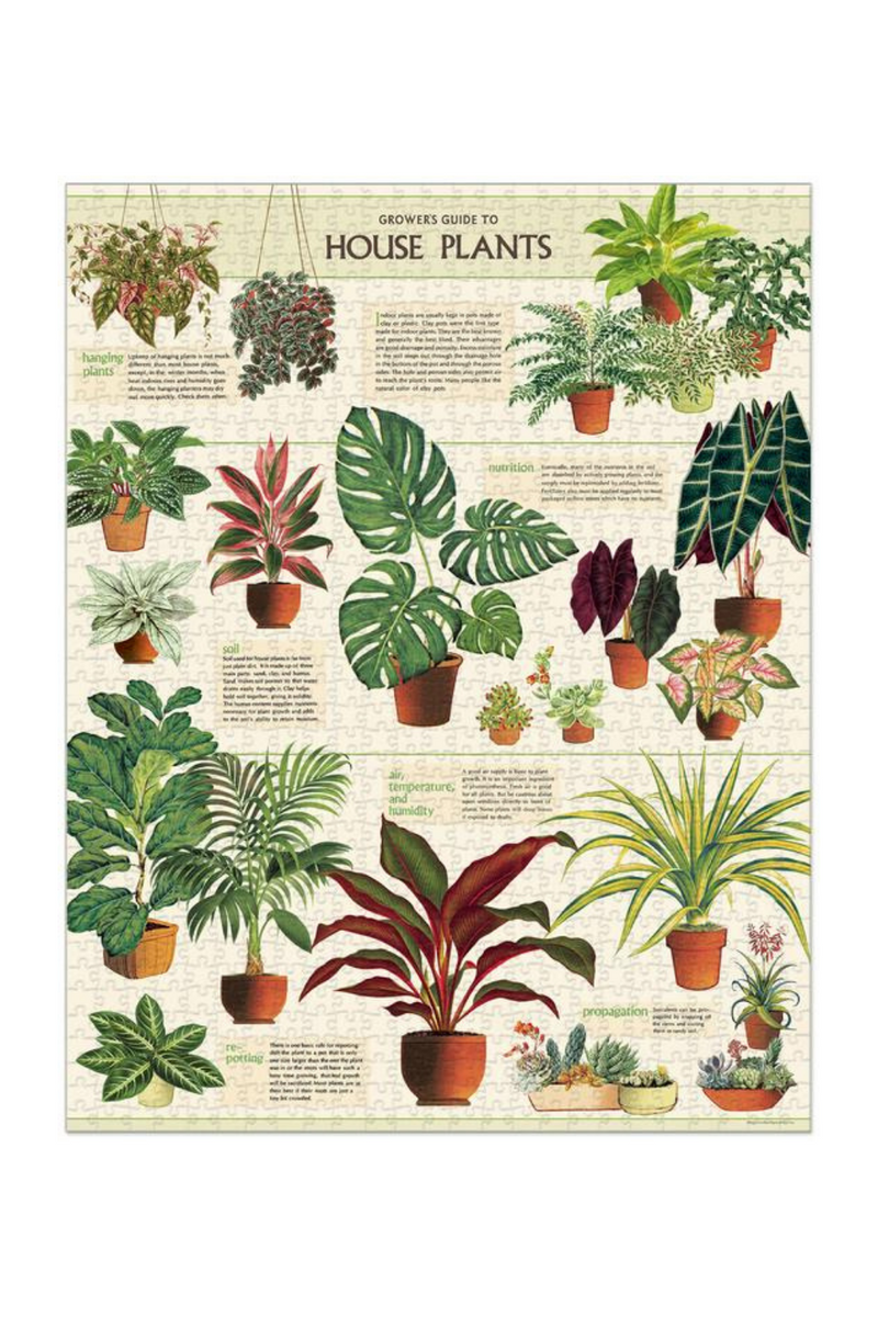 House Plants Vintage Puzzle-Cavallini & Co.-ECOVIBE