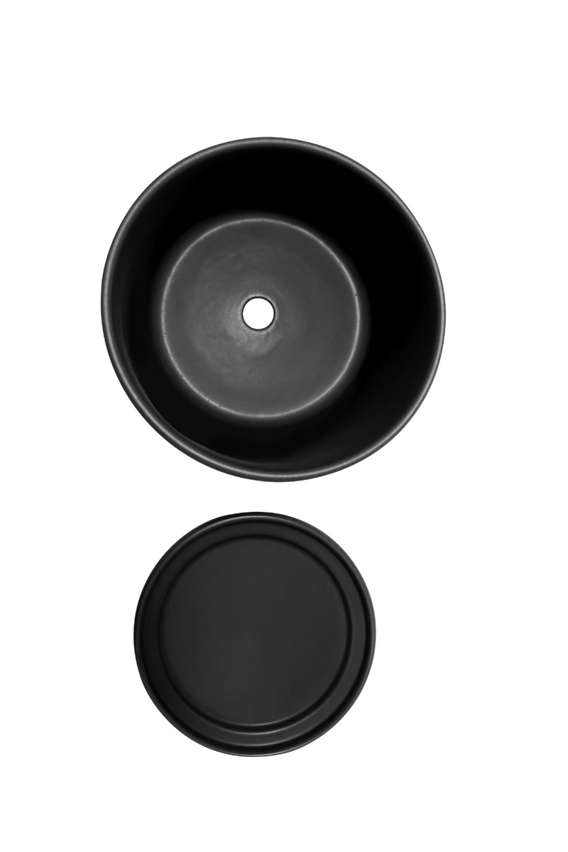 Black Solid Goods Planter + Saucer-LBE Design-ECOVIBE