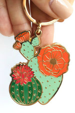 2 of 2:Blooming Cacti Keychain