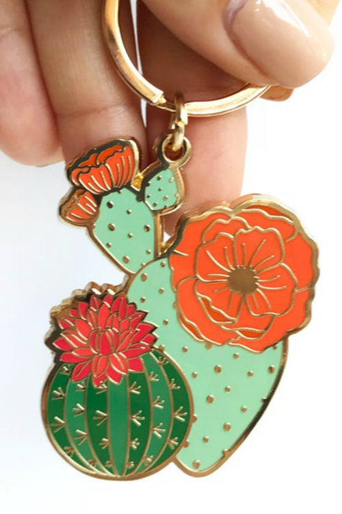 Blooming Cacti Keychain