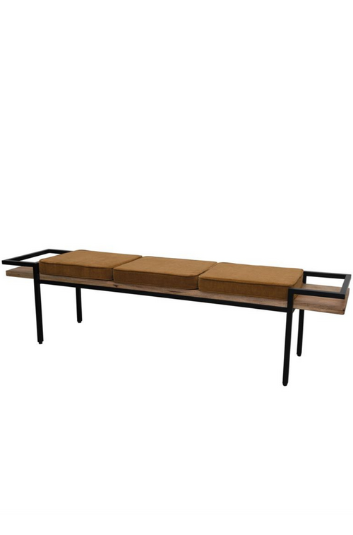 Sienna Metal Bench with Velvet Cushions