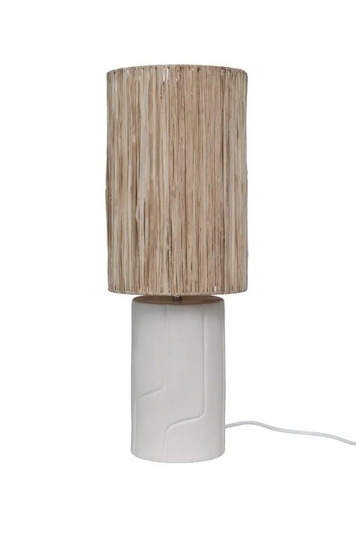 Resin + Raffia Table Lamp