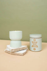 4 of 5:Ocean Rose + Bay Form Ceramic Candle with Lid