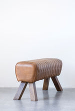 3 of 3:Benson Leather + Wood Bench