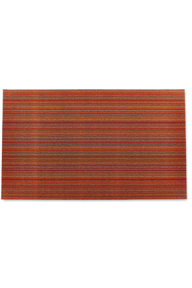 Orange Skinny Stripe Shag Mat-Chilewich-ECOVIBE