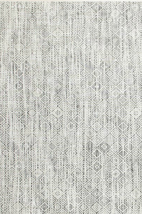 White + Black Mosaic Woven Floor Mat