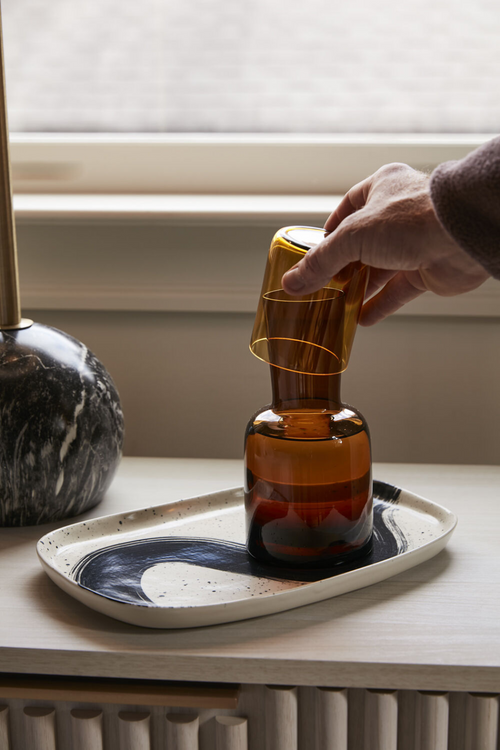 Keswick Amber Glass Carafe + Cup