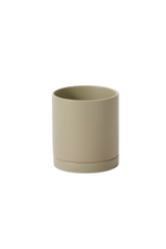 1 of 6:Romey Pot + Saucer in Neutral Green