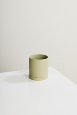 2 of 6:Romey Pot + Saucer in Neutral Green