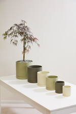 5 of 6:Romey Pot + Saucer in Neutral Green