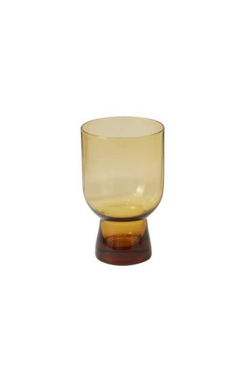 Accent-Decor-Salud-Colored-Glass-Drinkware-Amber-Footed-Glass