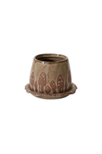 1 of 2:Wild Mushroom Ceramic Pot + Saucer