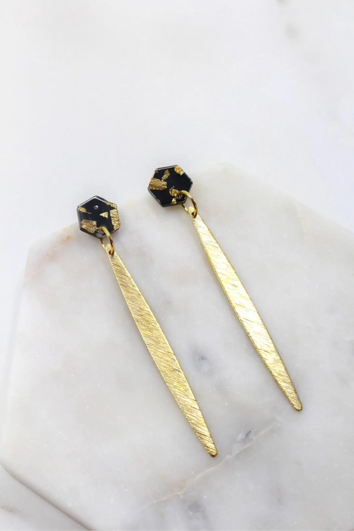 Atonement-Black-Gold-Hex-Earrings