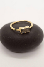 3 of 5:Brass Etched Prong Stone Ring