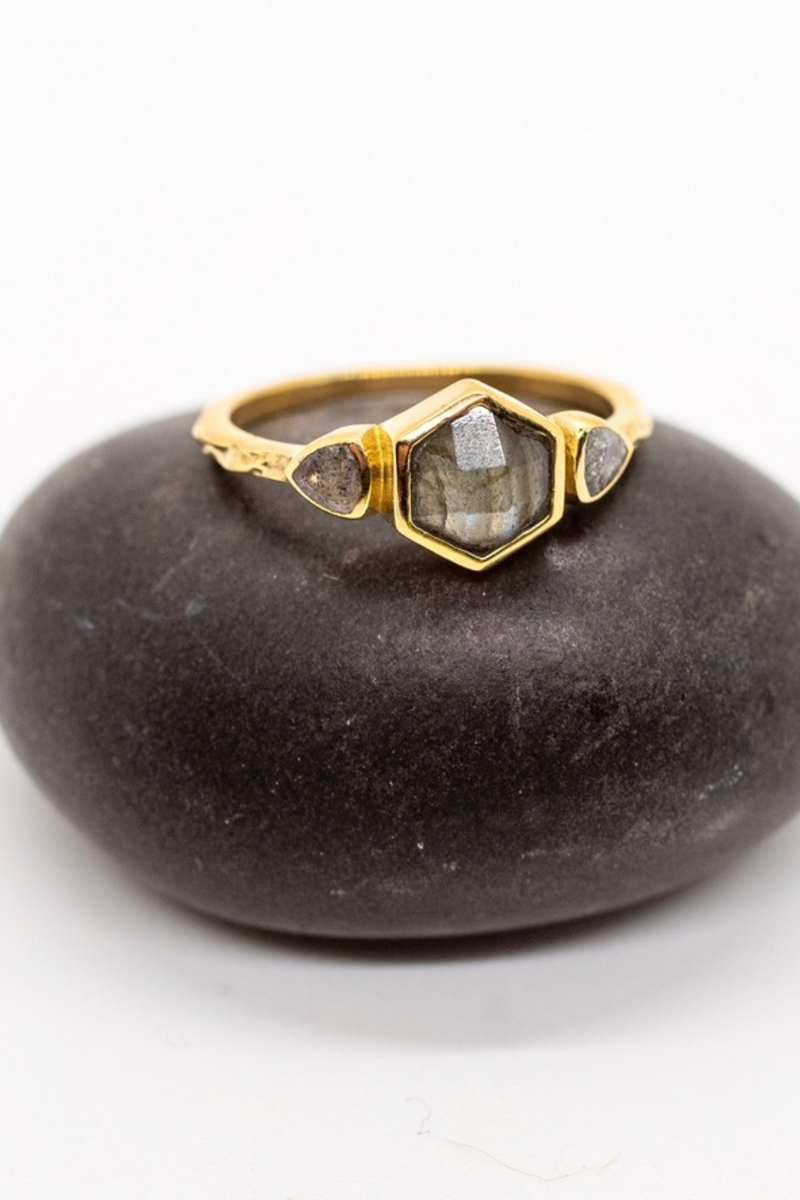 Baizaar-Brass-Labradorite-Hexagon-Ring