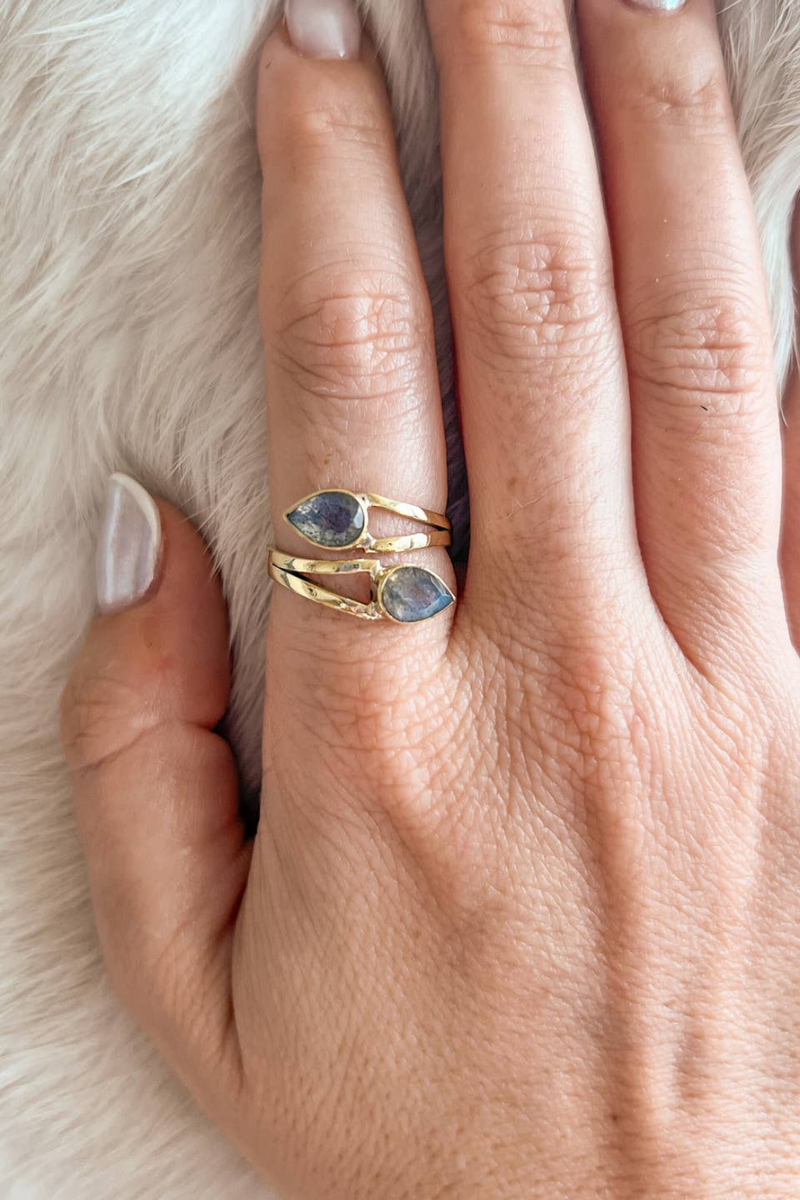 Baizaar-Brass-Labradorite-Wrap-Ring