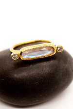 1 of 3:Brass Long Moonstone Ring