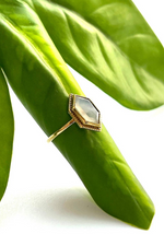 2 of 3:Brass Moonstone Solitaire Ring