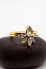 1 of 3:Brass Nesting Moonstone Ring Set