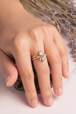 3 of 3:Brass Nesting Moonstone Ring Set