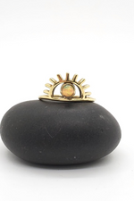 1 of 2:Brass Third Eye Ring with Opal Stone