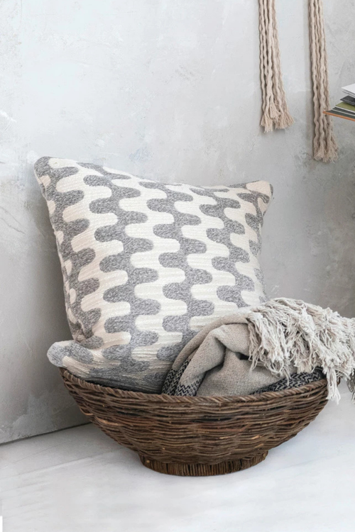 Abstract Cotton Jacquard Pillow