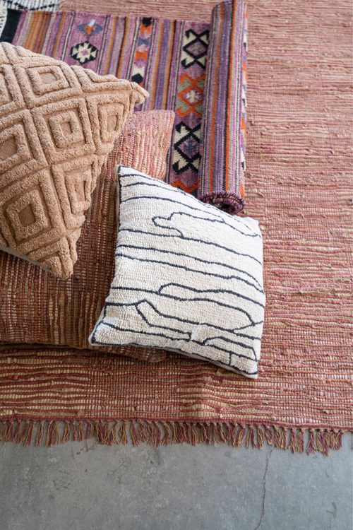 Abstract Lines Tufted Pillow