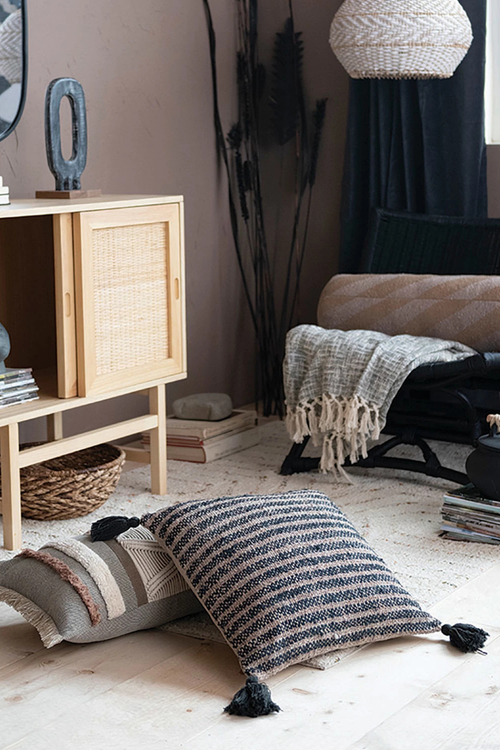 Alexie Cotton Chambray Stripe Pillow