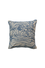 1 of 4:Azure Lines Embroidered Cotton Pillow