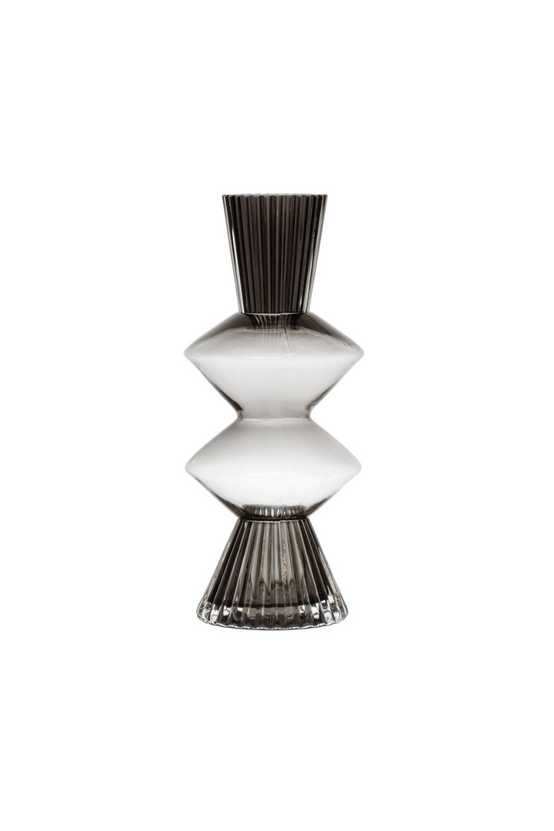 Bloomingville-Grey-Glass-Fluted-Vase