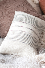 2 of 5:Linen Stripes Lumbar Pillow