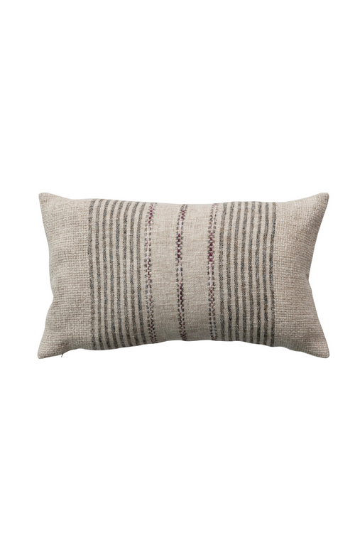 Linen Stripes Lumbar Pillow