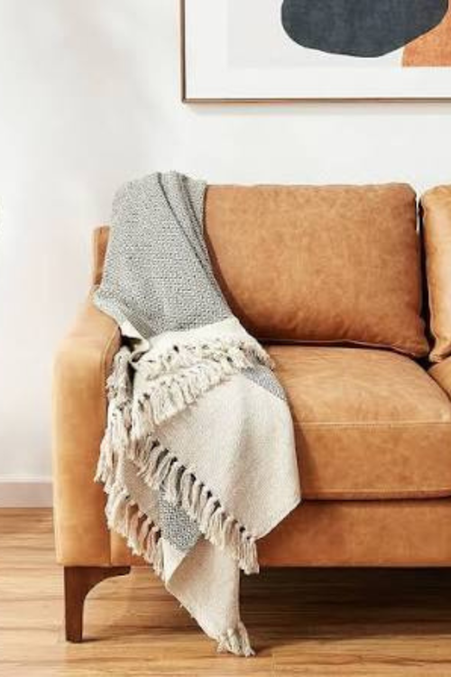 Recycled Cotton Block Print Throw