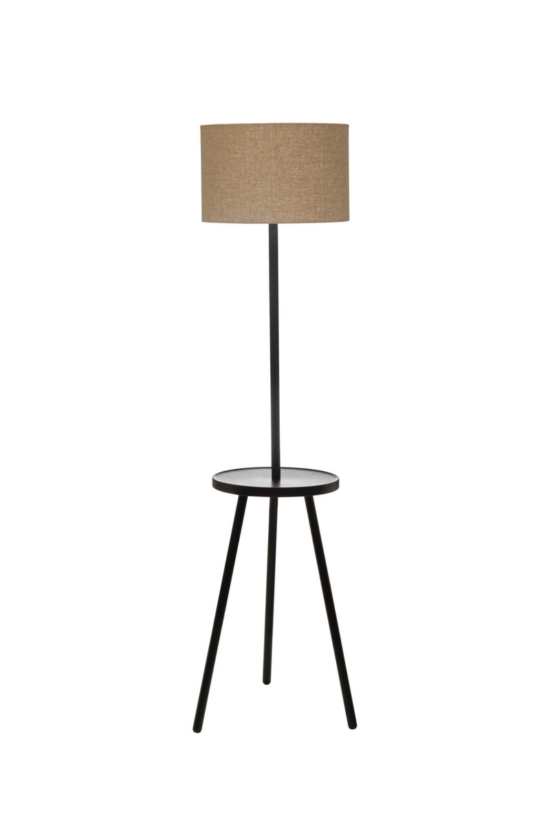 Bloomingville-Rubberwood-Standing-Lamp-with-Table
