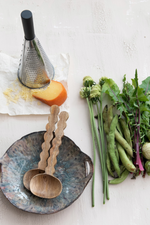 3 of 4:Scalloped Mango Wood Salad Servers