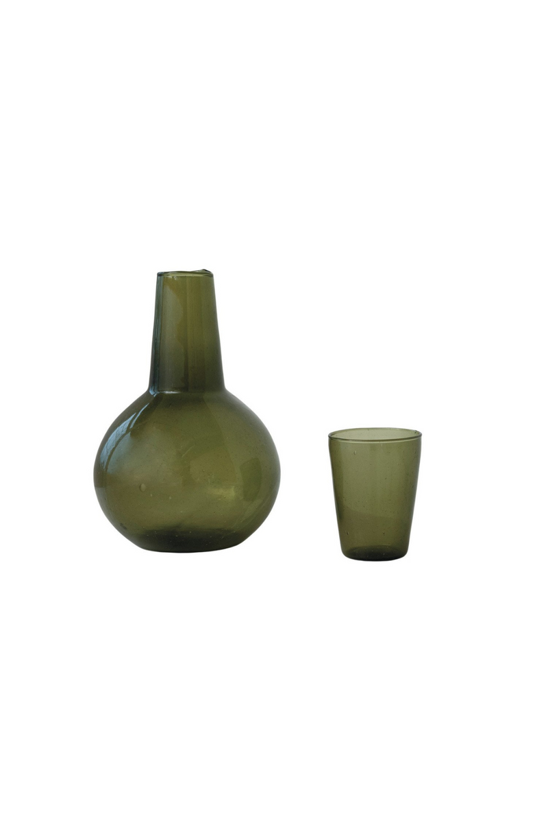 Bloomingville-Verde-Recycled-Glass-Carafe-and-Drinking-Glass