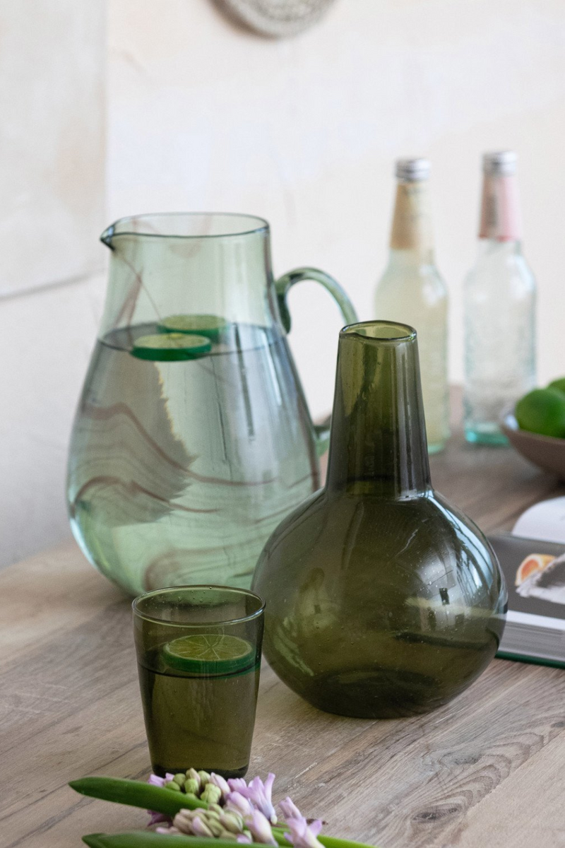 Bloomingville-Verde-Recycled-Glass-Carafe-and-Drinking-Glass