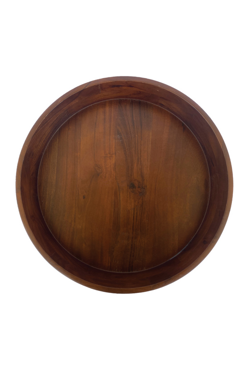 Walnut Finish Acacia Wood Serving Bowl