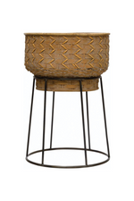 3 of 3:Woven Rattan Basket Planter