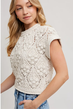3 of 3:Ava Short Sleeved Knit Sweater