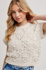 2 of 3:Ava Short Sleeved Knit Sweater