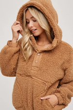 2 of 4:Jayda Fleece Sherpa Pullover Hoodie
